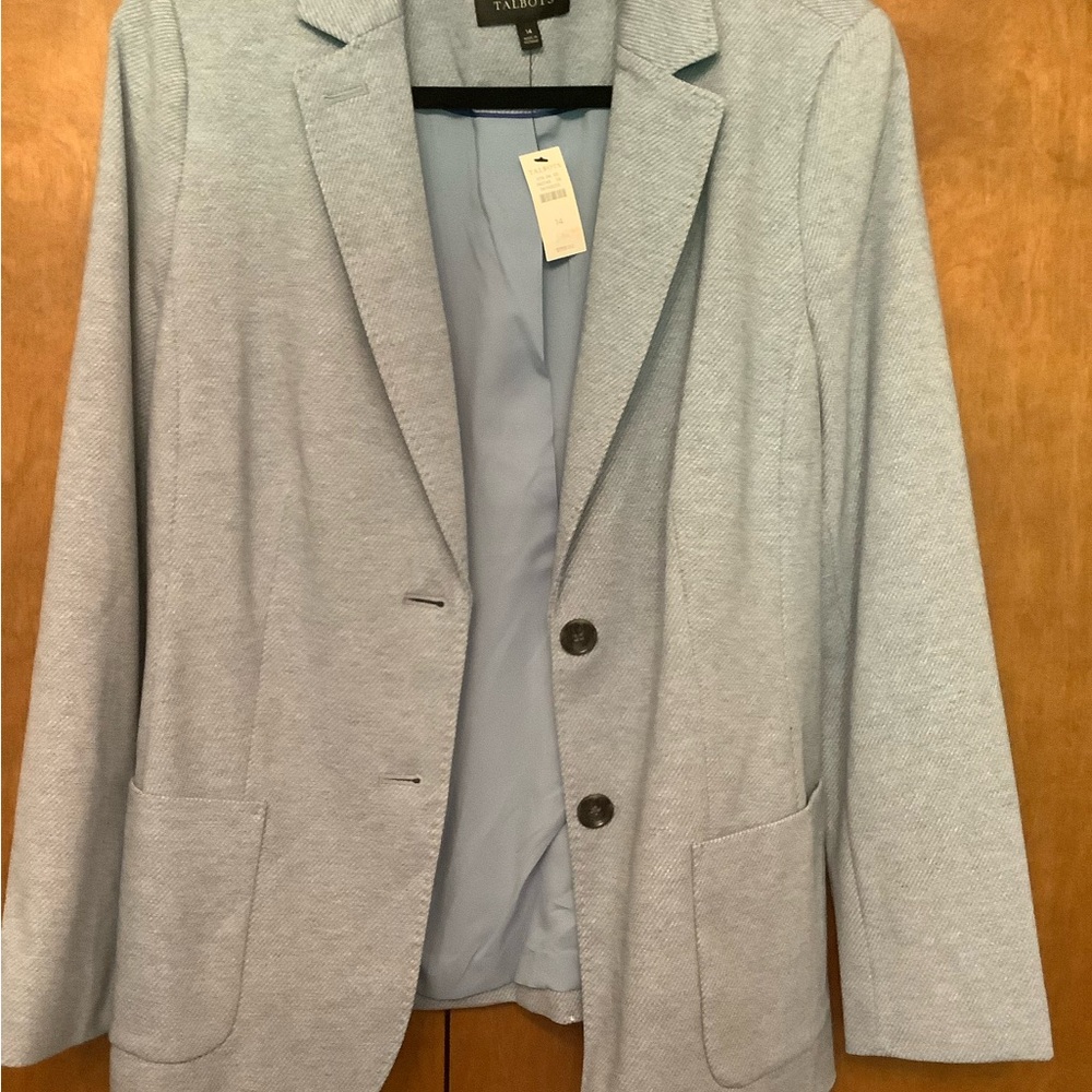 Talbots Sky Blue Textured Blazer